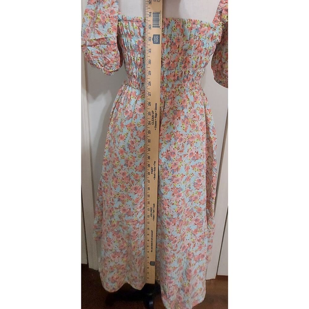 Milkmaid Cottagecore Peasant Dress Puff Sleeve Med Prairie Romantic Forever 21 - Picture 3 of 9